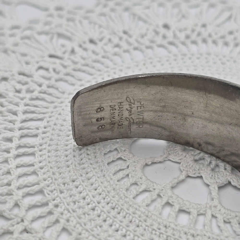 Vintage Jorgen Jensen cuff bangle bracelet pewter Danish wide #858 - Picture 7 of 11
